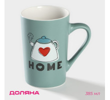 Кружка Доляна Good morning. Home, 385 мл, фарфор, голубая