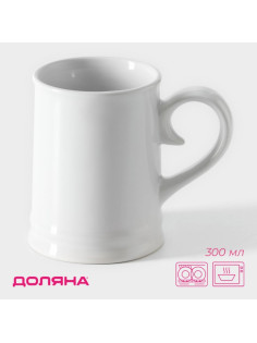 Пивная кружка Доляна, 300 мл, 12×8×10.3 см, керамика, белая