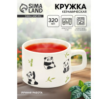 Кружка керамическая «Панды», 320 мл, ручная работа