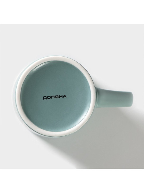 Кружка Доляна Good morning. Home, 385 мл, фарфор, голубая