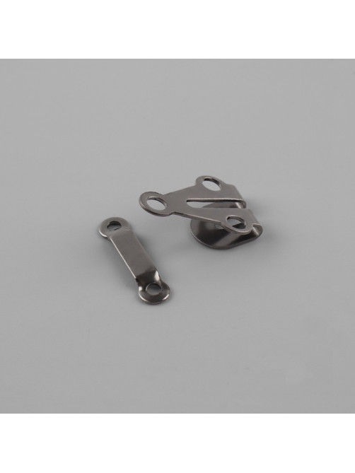 Крючок для брюк и юбок, медь, 2×2 см, 2 шт., цвет чёрный никель