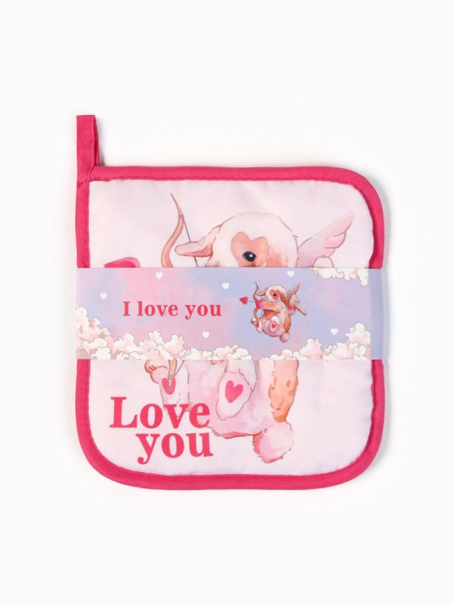 Набор кухонный «Доляна» Love you, подставка 15×15 см, прихватка 17×17 см