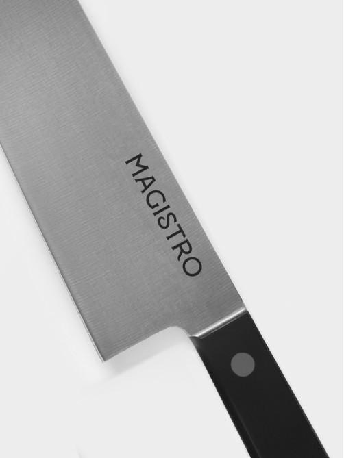 Нож кухонный шеф Magistro Hinshitsu, нержавеющая сталь, лезвие 21.3 см, длина 39 см, чёрный