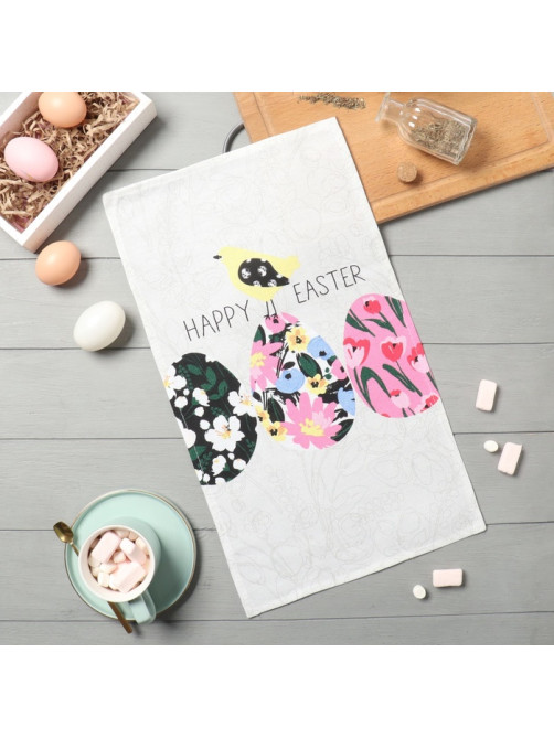 Кухонное полотенце «Доляна» Happy easter, 28×46 см, рогожка, 100% хлопок, 160 г/м²