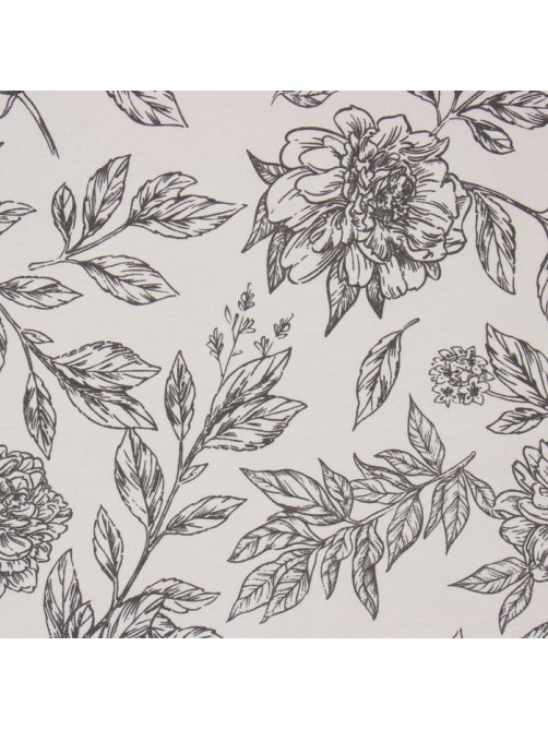 Полотенце кухонное «Этель» Black flowers, 40×73 см, хлопок 100%, саржа 190 г/м²