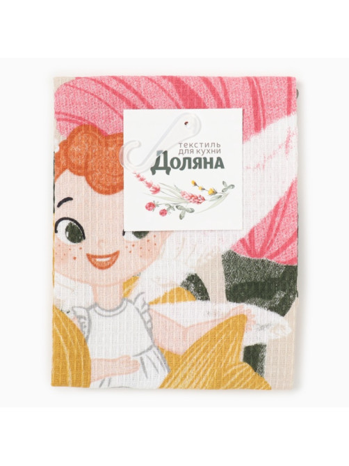 Кухонное полотенце «Доляна» Happy Spring, 35×60 см, 100% хлопок, 160 г/м²