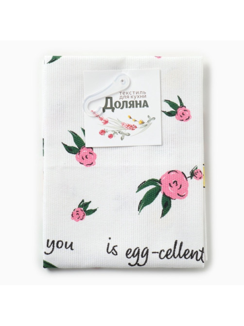 Кухонное полотенце «Доляна» Life with you, 28×46 см, 100% хлопок, рогожка 160 г/м²