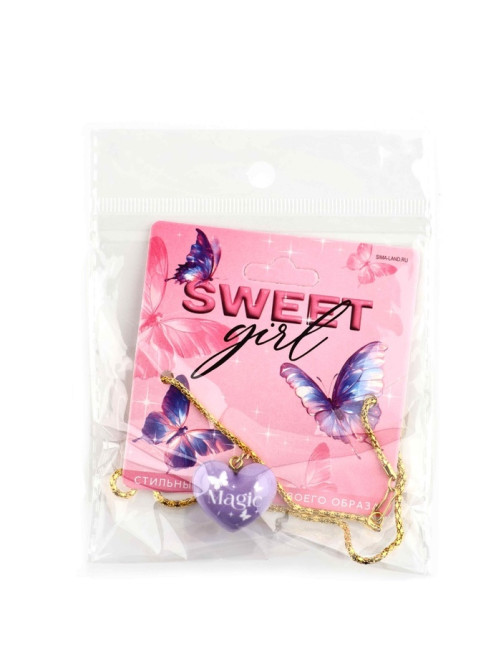 Подвеска с кулоном сердце Sweet girl, 2.4×2.3 см