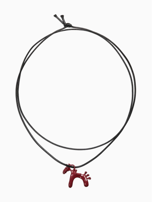 Кулон на шнурке «Конь», L=51 см, бордовый, чёрный