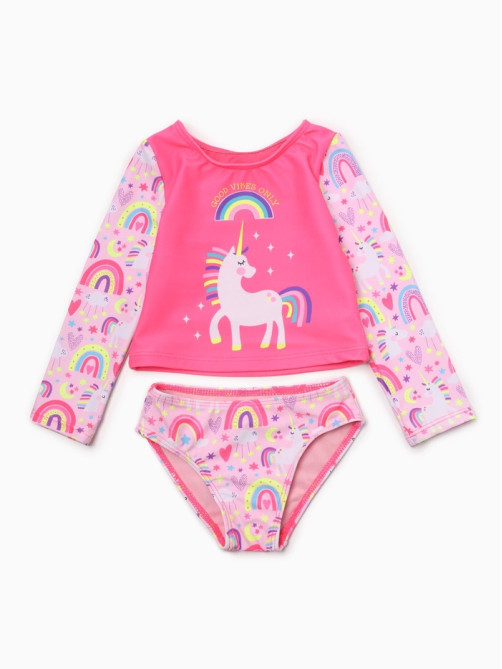 Купальник для девочки раздельный KAFTAN: GOOD, розовый, размер 30 (98-104 см)