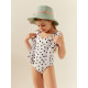 Купальник для девочки слитный в горошек MINAKU, белый, рост 122-128 см