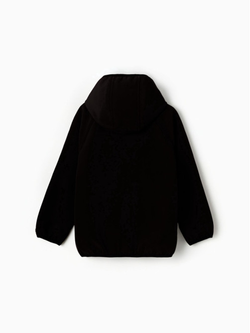 Ветровка демисезонная для мальчиков MINAKU из Softshell на флисе, непромокаемая, чёрная, рост 92 см