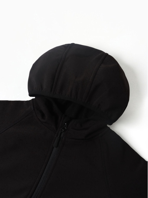 Ветровка демисезонная для мальчиков MINAKU из Softshell на флисе, непромокаемая, чёрная, рост 92 см