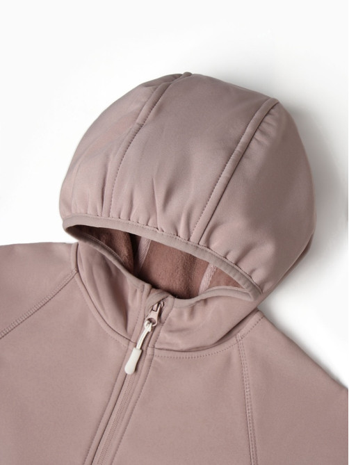 Ветровка для девочки на флисе MINAKU: Softshell, непромокаемая, розовая, рост 92 см