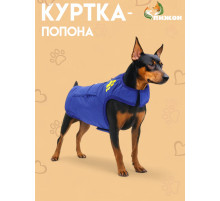 Куртка - попона, двусторонняя, размер S, ДС 24, ОГ 38 см, вес 4-6 см, синяя