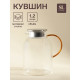 Кувшин SL Home Weath, 1.2 л, жёлтая ручка, стекло, прозрачный