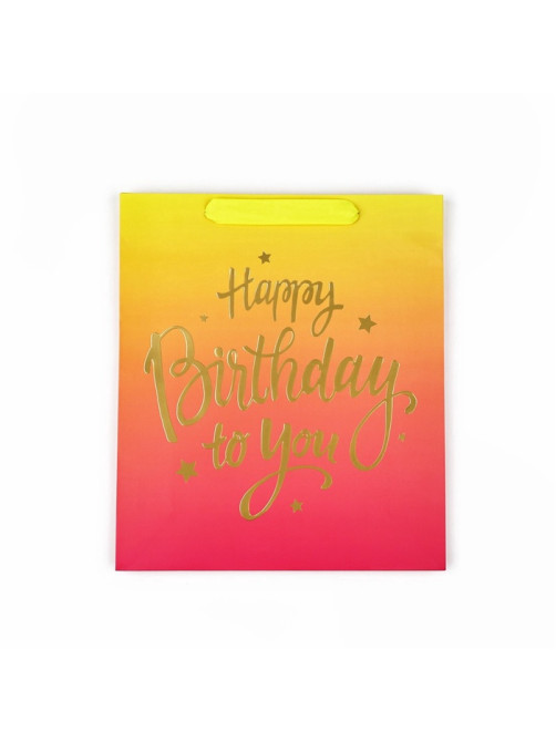 Пакет ламинированный Happy Birthday, M 26×30×9 см
