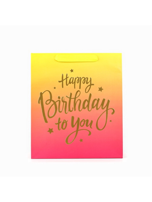 Пакет ламинированный Happy Birthday, M 26×30×9 см