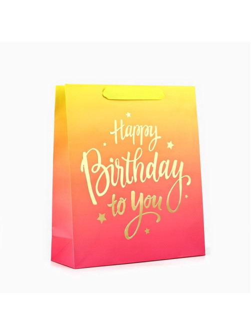 Пакет ламинированный Happy Birthday, M 26×30×9 см