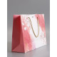 Пакет подарочный ламинированный «Мрамор», розовый с белым, с бантиком, 32×25×11 см