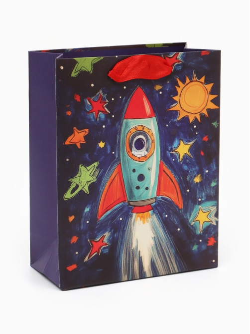 Пакет подарочный «Космос», 12×15×5.5 см