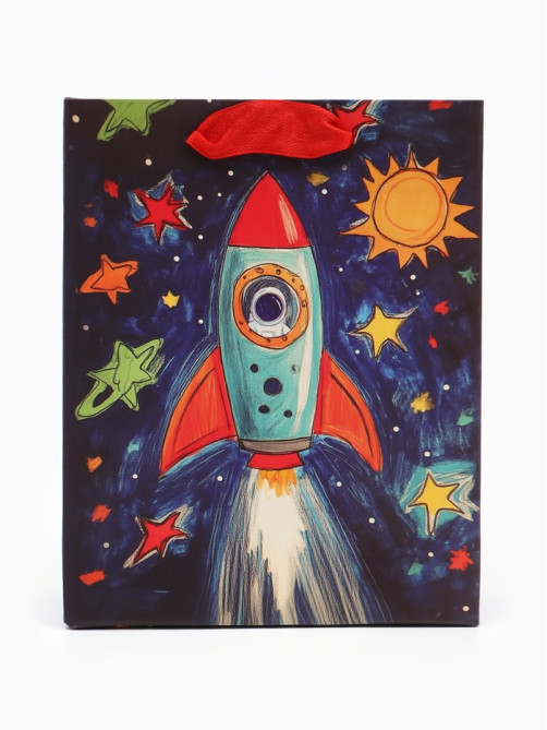 Пакет подарочный «Космос», 12×15×5.5 см