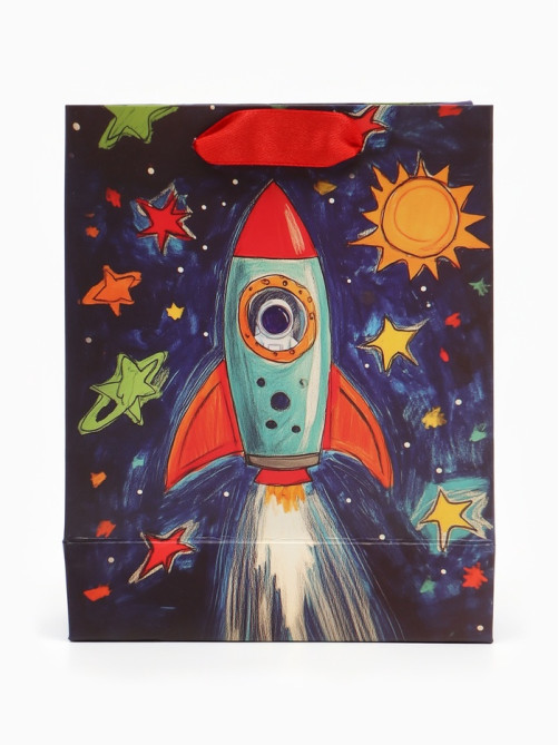 Пакет подарочный «Космос», 12×15×5.5 см
