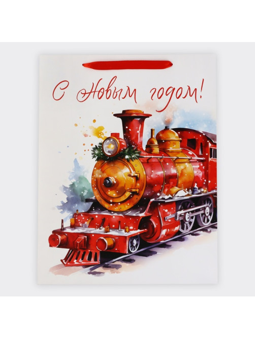 Пакет подарочный новогодний ламинированный «С Новым годом», L 31×40×11.5 см