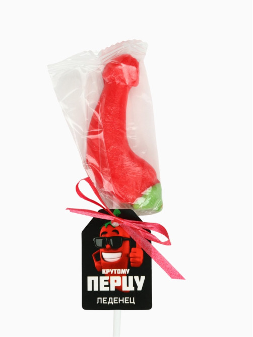 Леденец на палочке «Крутому перцу», вкус: клубника, 18 +