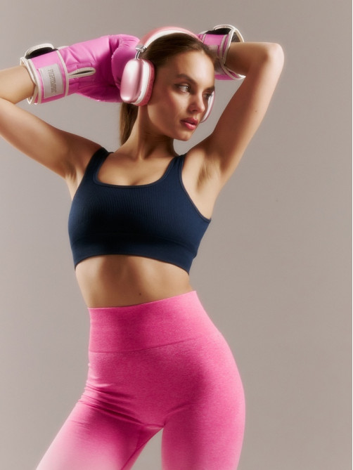 Легинсы спортивные женские MINAKU: SPORTLY, розовые, размер 44 (M)