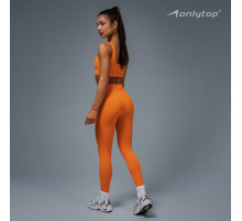 Легинсы женские спортивные в рубчик ONLYTOP, размер 46 (L), цвет абрикосовый