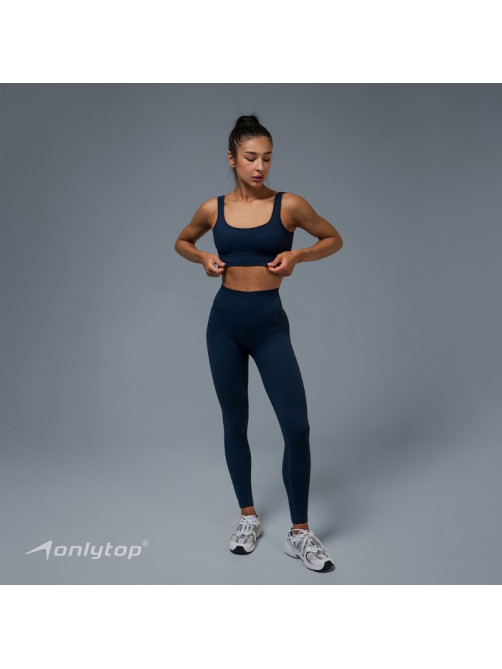 Легинсы женские спортивные в рубчик ONLYTOP, размер 42 (S), синие