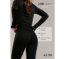 Легинсы женские спортивные Resport, размер 46 (M), чёрные