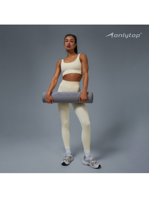 Легинсы женские спортивные в рубчик ONLYTOP, размер 46 (L), бежевые