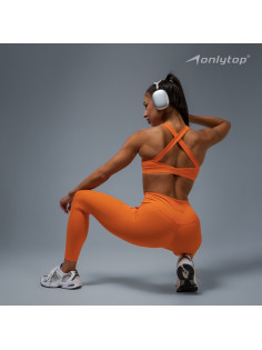 Легинсы женские спортивные ONLYTOP Comfort, размер 42 (S), оранжевые