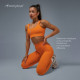 Легинсы женские спортивные в рубчик ONLYTOP, размер 46 (L), цвет абрикосовый