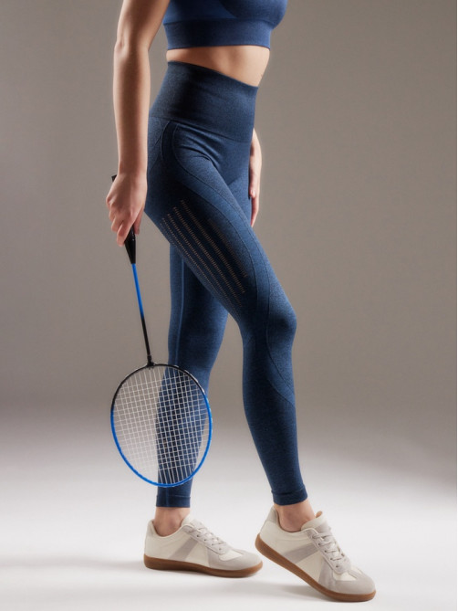 Легинсы спортивные женские MINAKU: SPORTLY, синие, размер 42 (S)