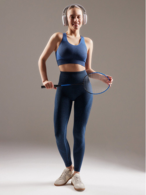 Легинсы спортивные женские MINAKU: SPORTLY, синие, размер 44 (M)