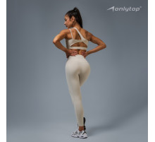 Легинсы женские спортивные ONLYTOP Base, размер 44 (M), бежевые