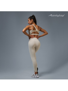 Легинсы женские спортивные ONLYTOP Base, размер 44 (M), бежевые
