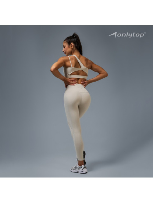 Легинсы женские спортивные ONLYTOP Base, размер 44 (M), бежевые