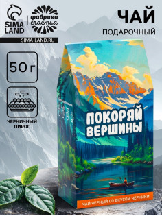 Чай черный «Покоряй вершины», со вкусом черничный пирог, 50 г