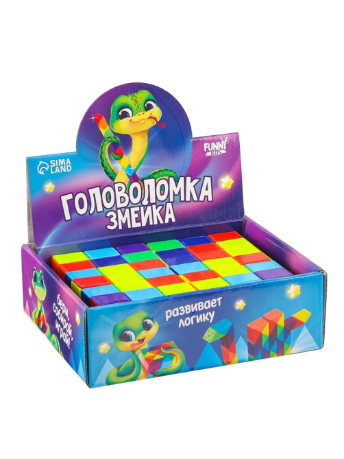 Головоломка- змейка, прямоугольная, в шоубоксе