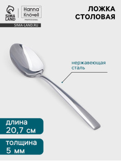 Столовая ложка Hanna Knövell Skagem, 20.7 см, толщина 5 мм, нержавеющая сталь, серебристая