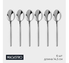 Набор чайных ложек из нержавеющей стали Magistro «Блинк», длина 14.5 см, 6 шт., цвет серебряный