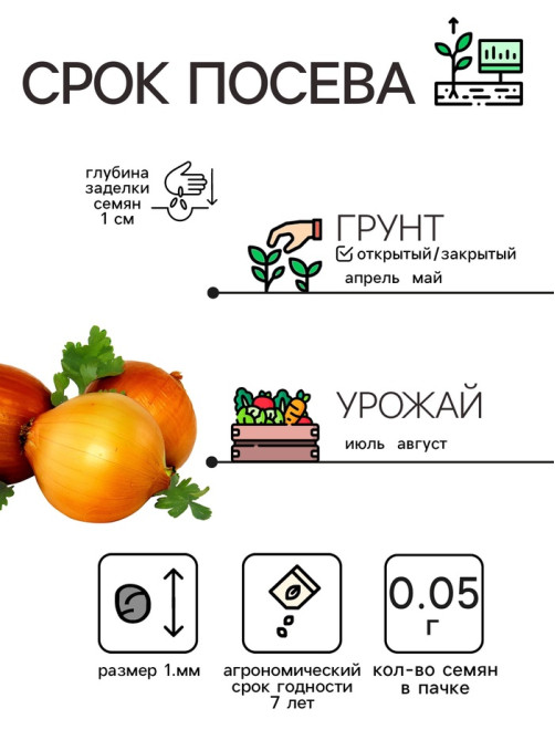 Семена Лук репчатый «Штуттгартер Ризен», 0.05 г, «Рецепты дедушки Никиты»