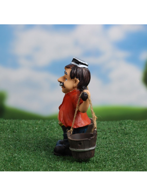 Садовая фигура из полистоуна «Дедушка с ведрами», 20×7×19 см, Greengo