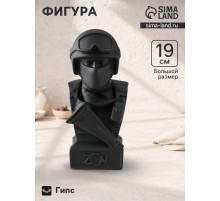 Фигура гипс «Бюст: Воин СВО», 9×19 см, графит