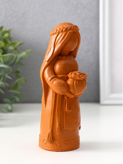 Фигурка - оберег «Денежная берегиня», 14×6×6 см, красная глина