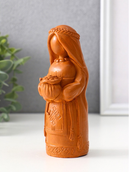 Фигурка - оберег «Денежная берегиня», 14×6×6 см, красная глина